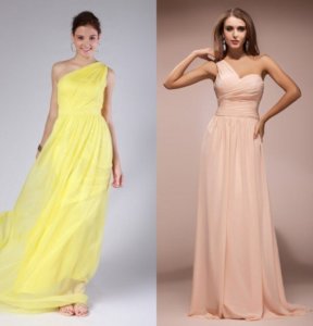 robe-demoiselle-dhonneur-jaune-rose-en-mousseline-asymetrique