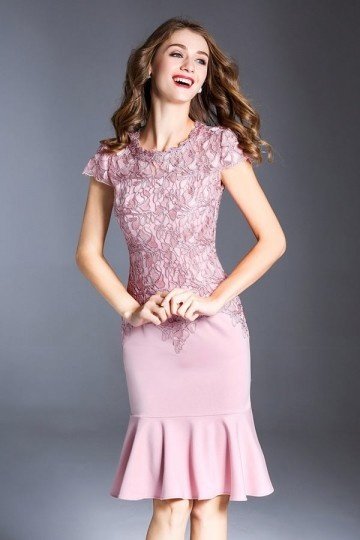 robe invité mariage sirène dentelle florale 