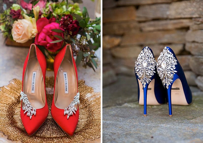 escarpins orné de strass pour mariée