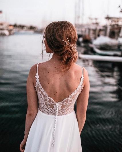 robe de mariée dos en v ligne A