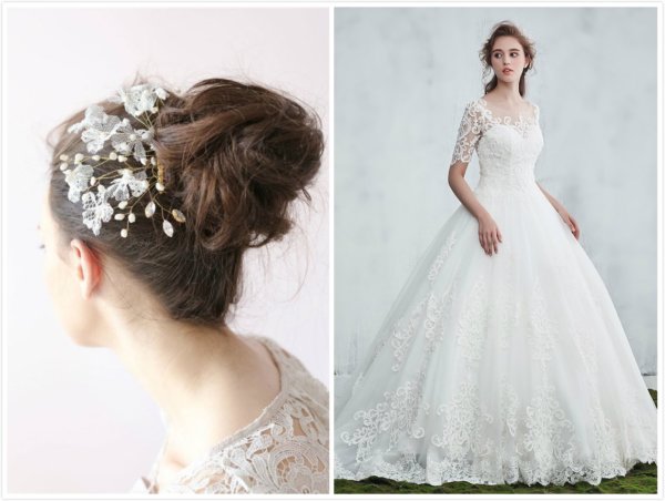 peigne orné de perles pour robe mariée dentelle princesse vintage