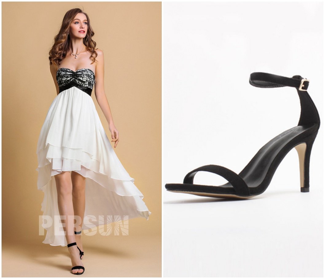 comment porter sandale noire talon haut pour mariage